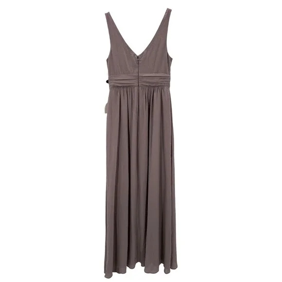 taupe mauve bridesmaid dresses The Lily mauve satin bridesmaid dress main image 0